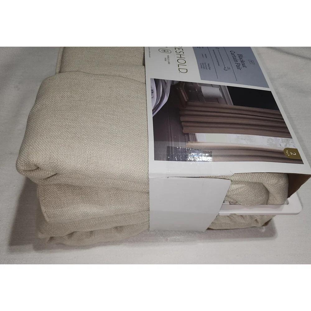 Threshold blackout curtain 2 panels W50'' x L 63'' each natural Aruba
